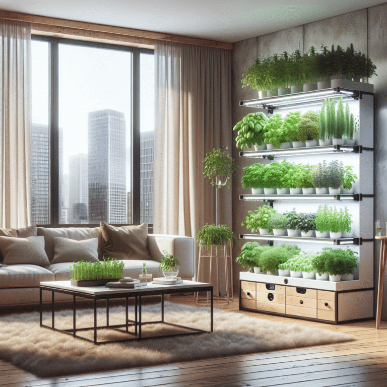 DIY indoor hydroponic herb garden for apartments