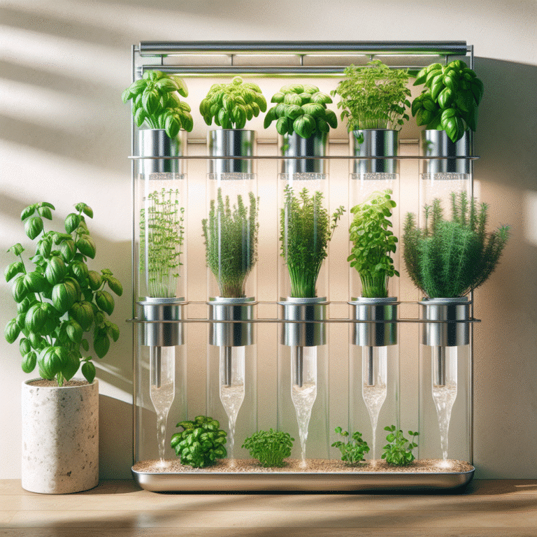 Designing a stylish vertical herb garden using hydroponics