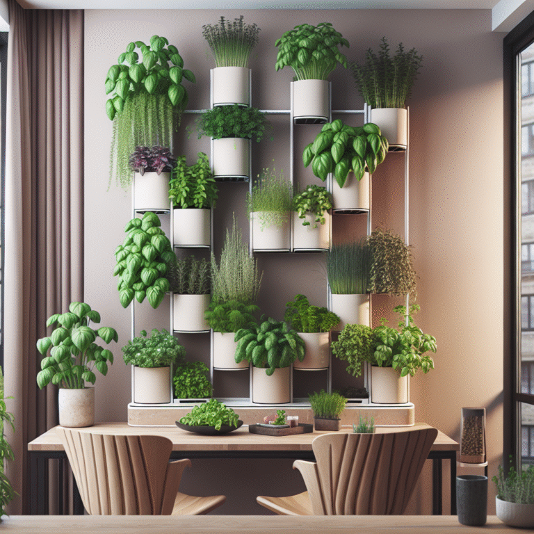 Vertical hydroponic herb garden for apartments
