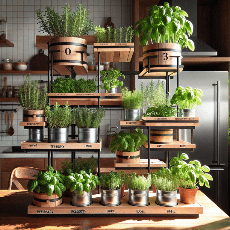 Multi-tiered kitchen herb garden ideas
