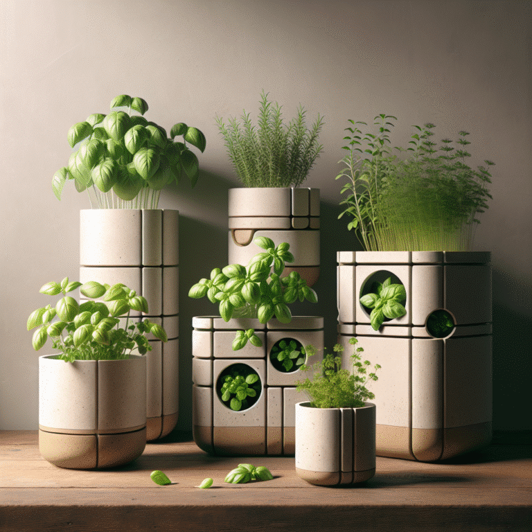Decorative hydroponic herb planters for indoor use